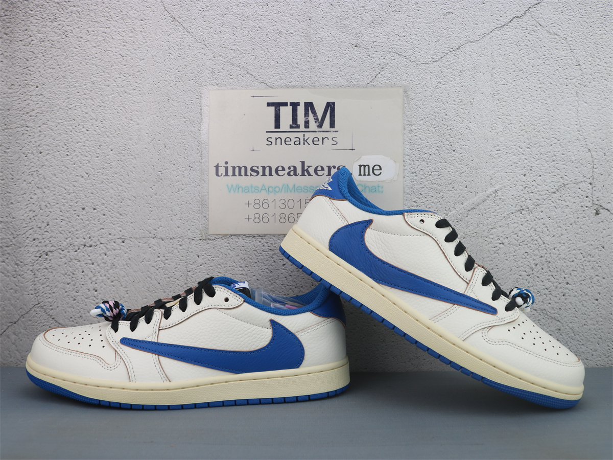 LJR Batch Fragment x Travis Scott x Air Jordan 1 Low Sail Military Blue DM7866 104